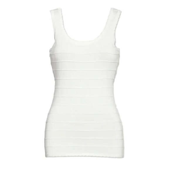 🆕 TORN BY RONNY KOBO White Scallop Trim Tank Top Small XS - Picture 1 of 5